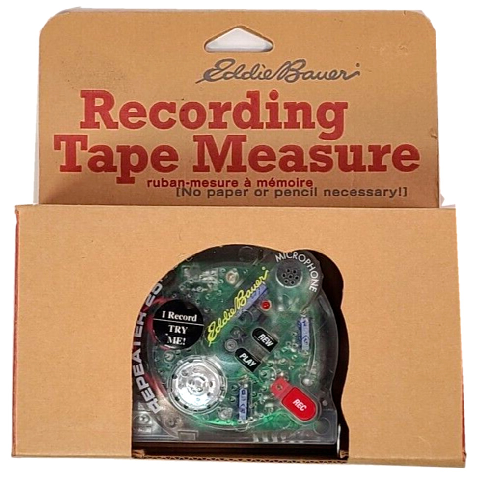Recording Tape Measure 25' Eddie Bauer New Old Stock Records Voice Vintage